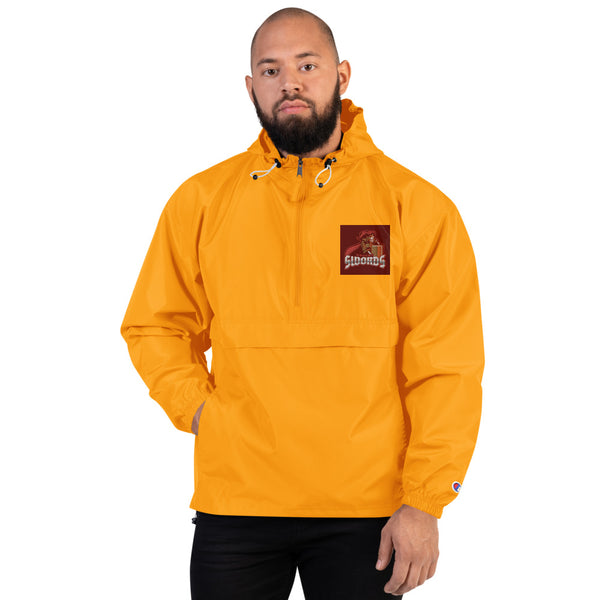 KNIGHT SWORDS WITH MEDIEVAL ARMOR EMBROIDERED CHAMPION PACKABLE JACKET - boopdo