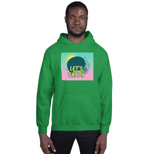 LETS PARTY HELL YEAH PRINT UNISEX HOODIE - boopdo
