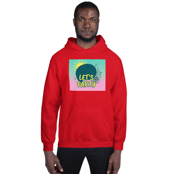 LETS PARTY HELL YEAH PRINT UNISEX HOODIE - boopdo