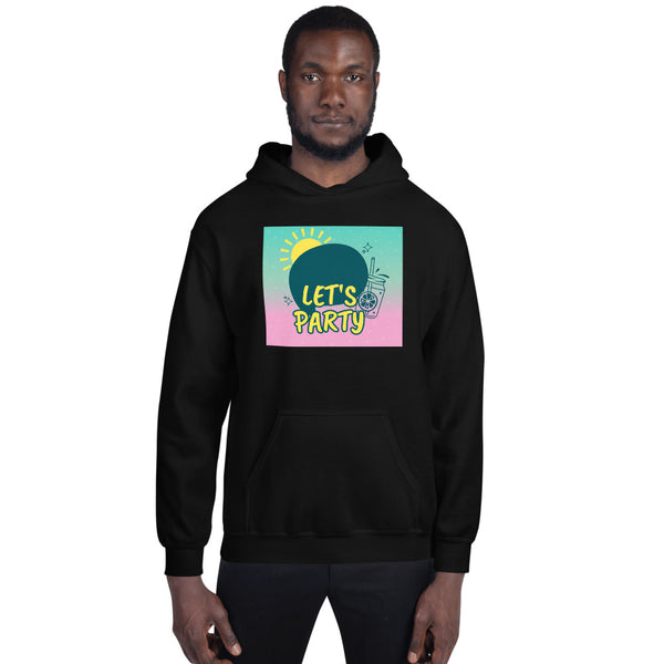 LETS PARTY HELL YEAH PRINT UNISEX HOODIE - boopdo