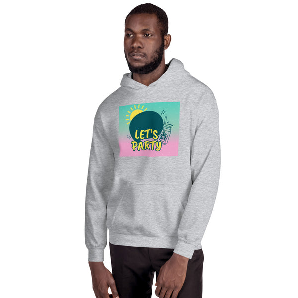 LETS PARTY HELL YEAH PRINT UNISEX HOODIE - boopdo
