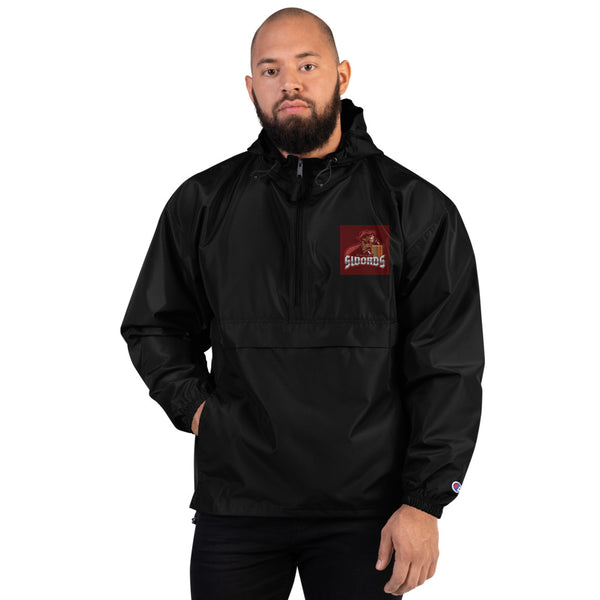 KNIGHT SWORDS WITH MEDIEVAL ARMOR EMBROIDERED CHAMPION PACKABLE JACKET - boopdo