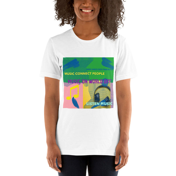MUSIC CONNECT PEOPLE SHORT SLEEVE UNISEX T SHIRT - boopdo