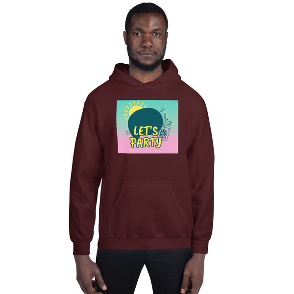 LETS PARTY HELL YEAH PRINT UNISEX HOODIE - boopdo