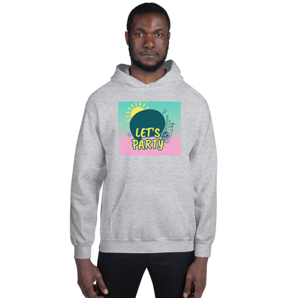 LETS PARTY HELL YEAH PRINT UNISEX HOODIE - boopdo