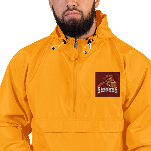 KNIGHT SWORDS WITH MEDIEVAL ARMOR EMBROIDERED CHAMPION PACKABLE JACKET - boopdo